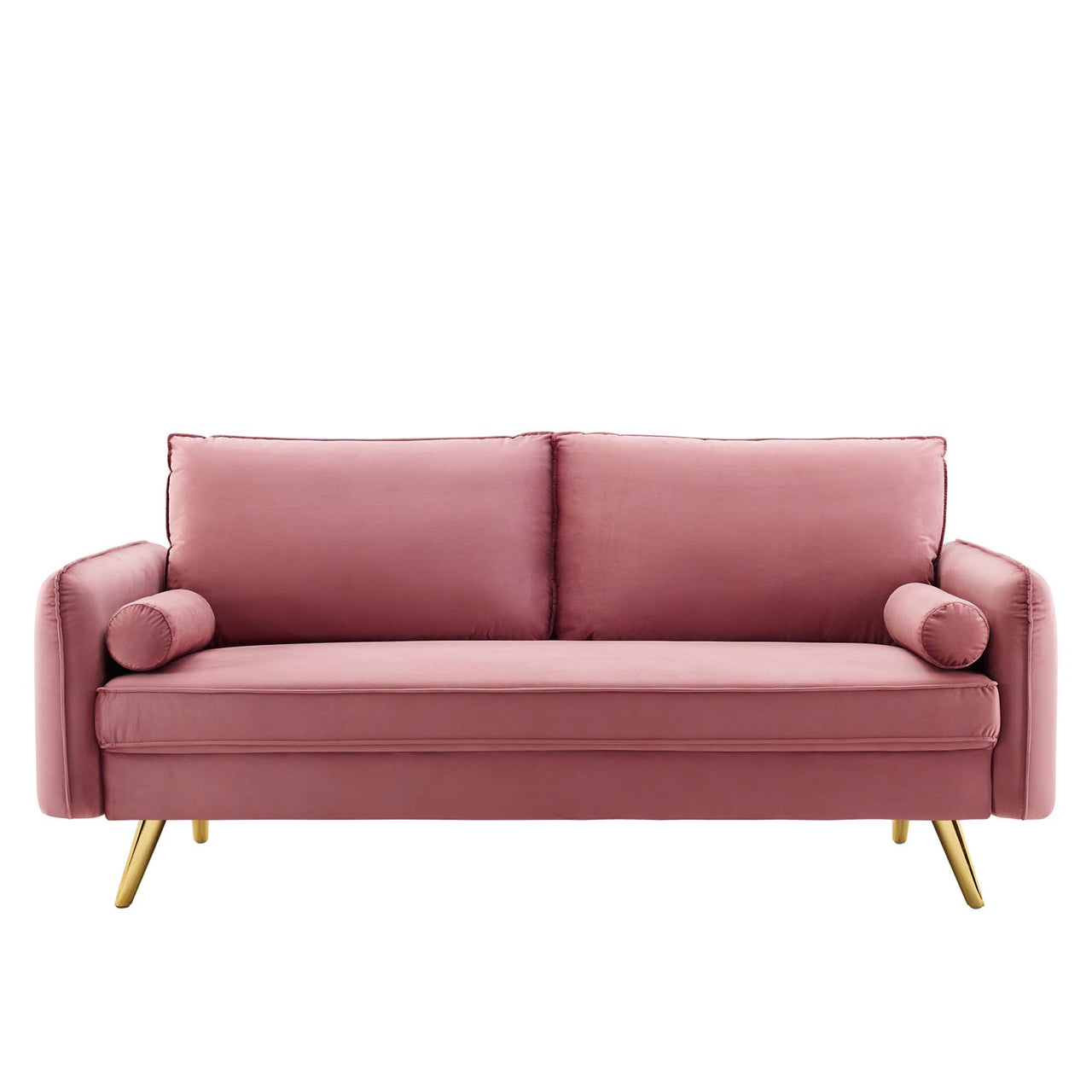 Marindi Plush Velvet Sofa, Dusty Rose