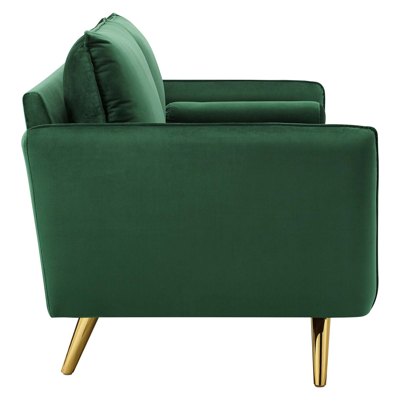Marindi Plush Velvet Sofa, Emerald