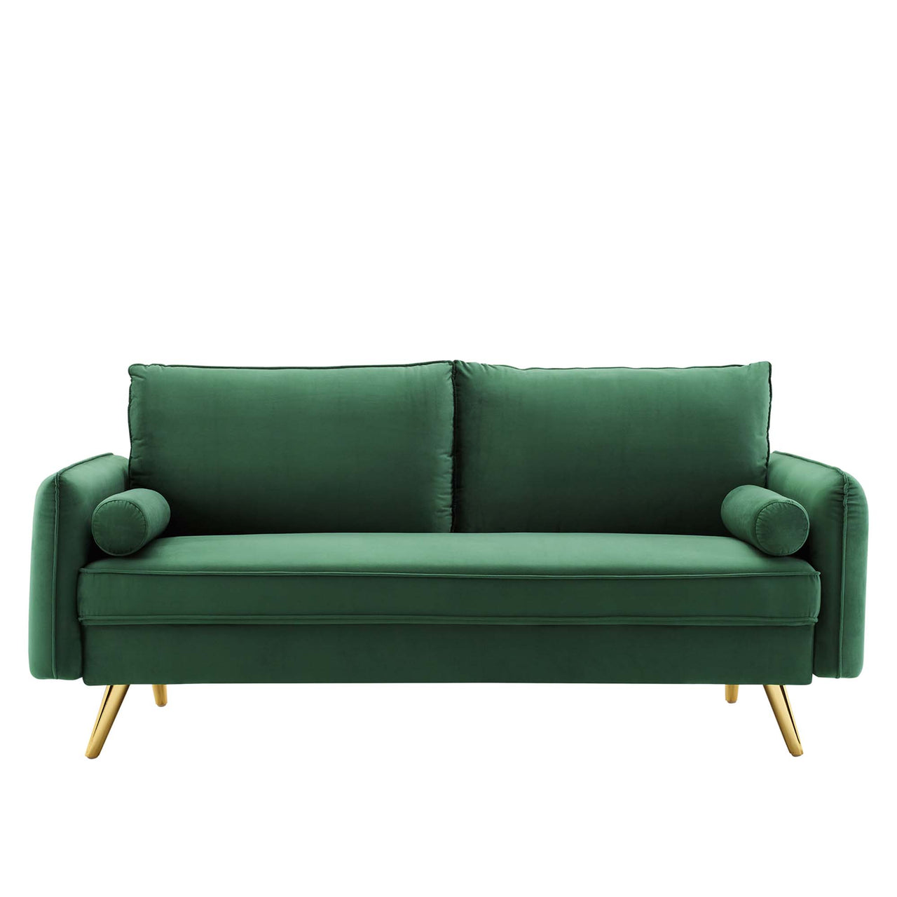 Marindi Plush Velvet Sofa, Emerald