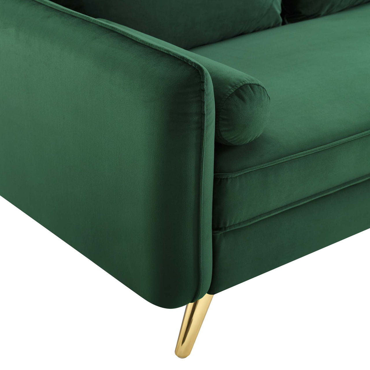 Marindi Plush Velvet Sofa, Emerald