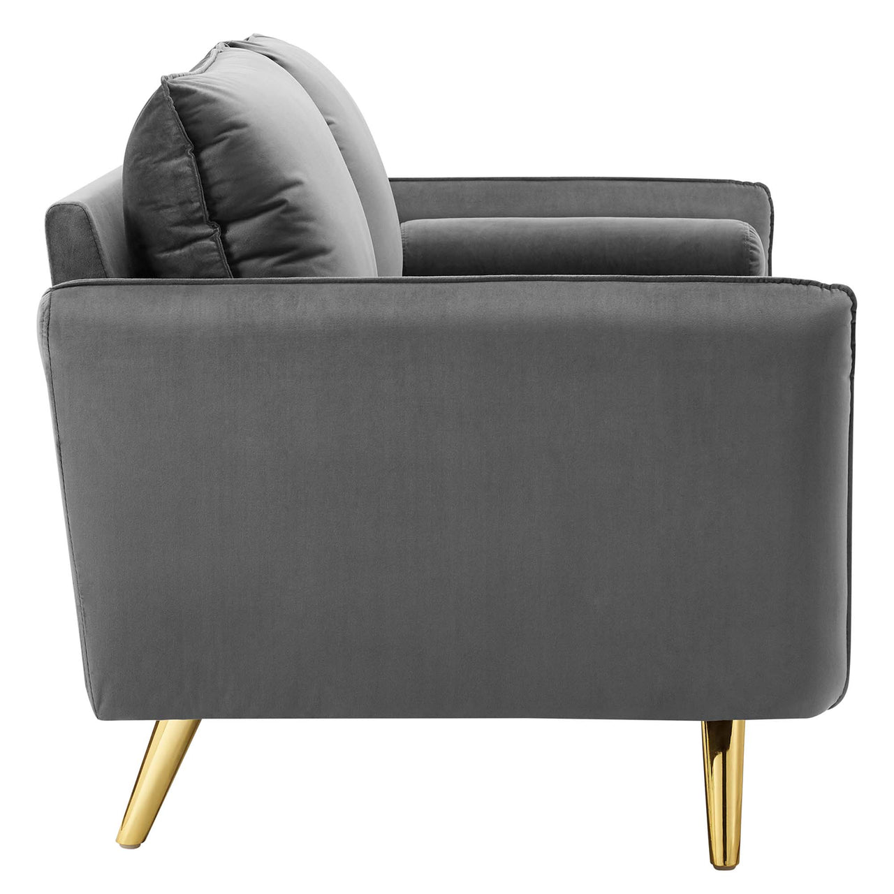 Marindi Plush Velvet Sofa, Gray