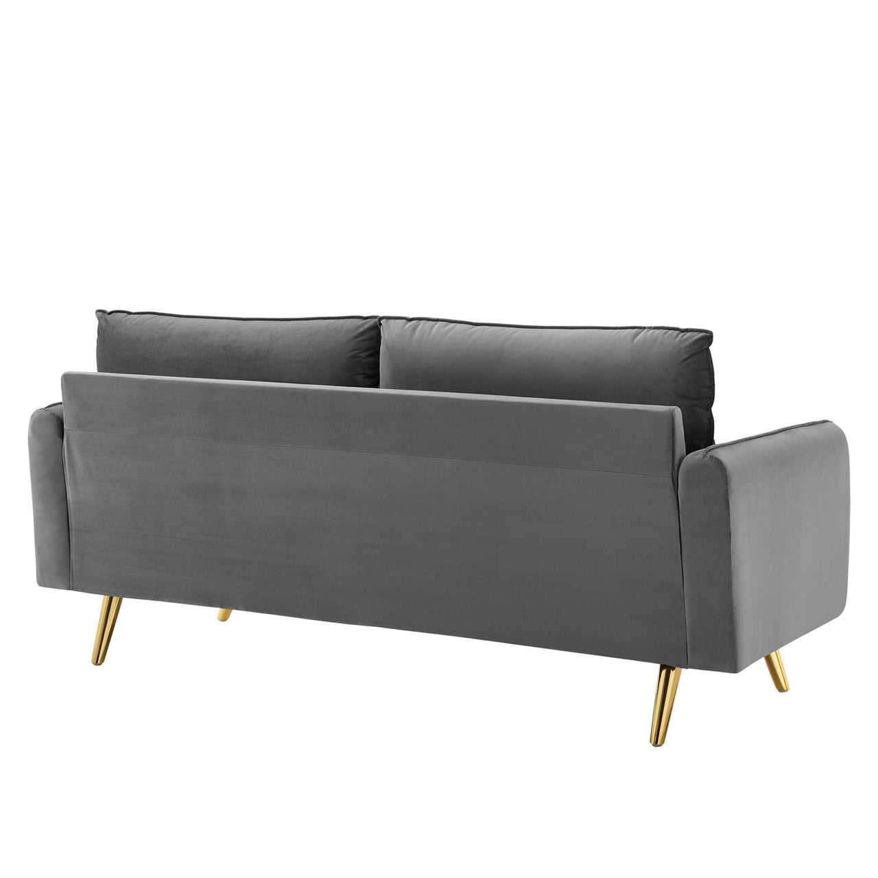 Marindi Plush Velvet Sofa, Gray