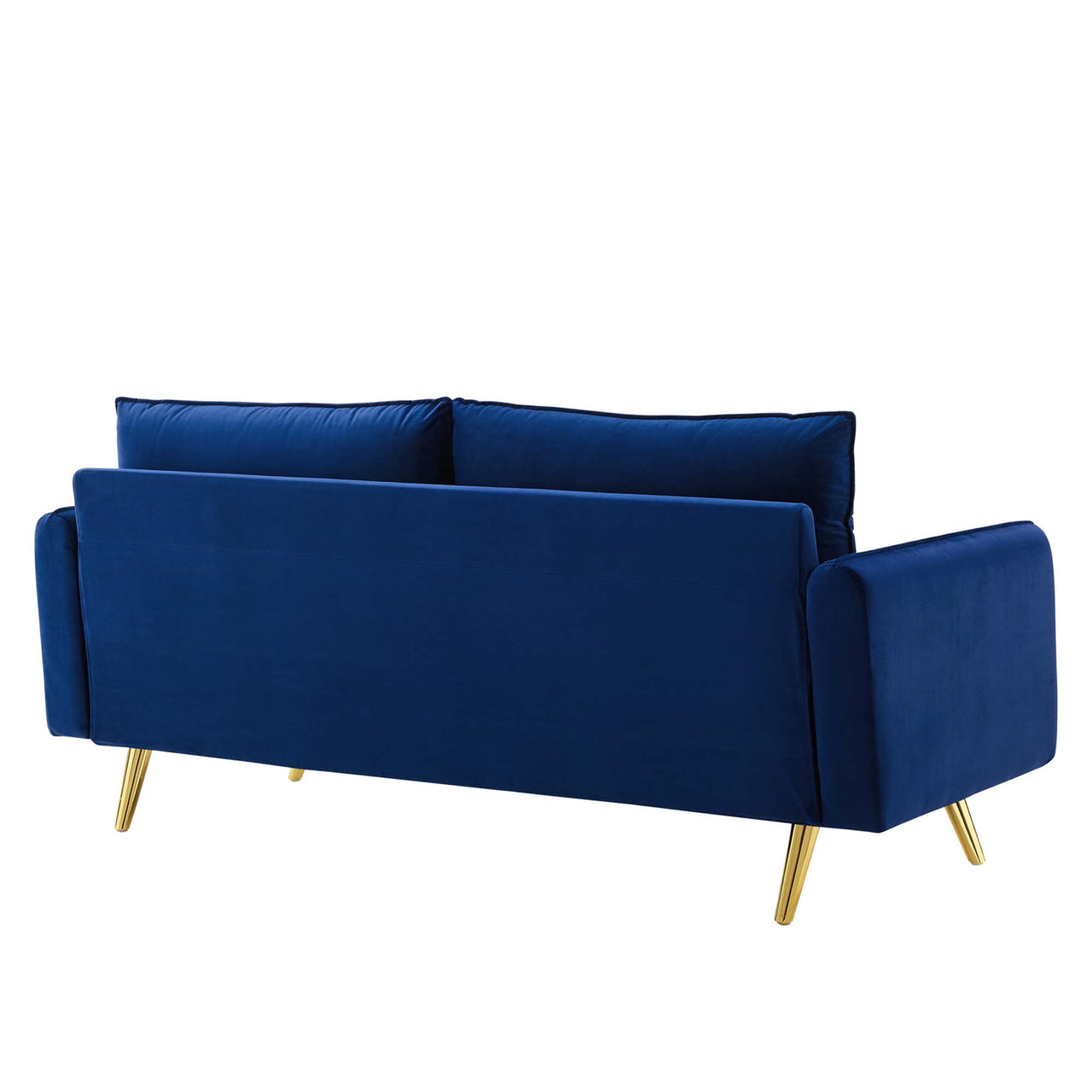 Marindi Plush Velvet Sofa, Navy