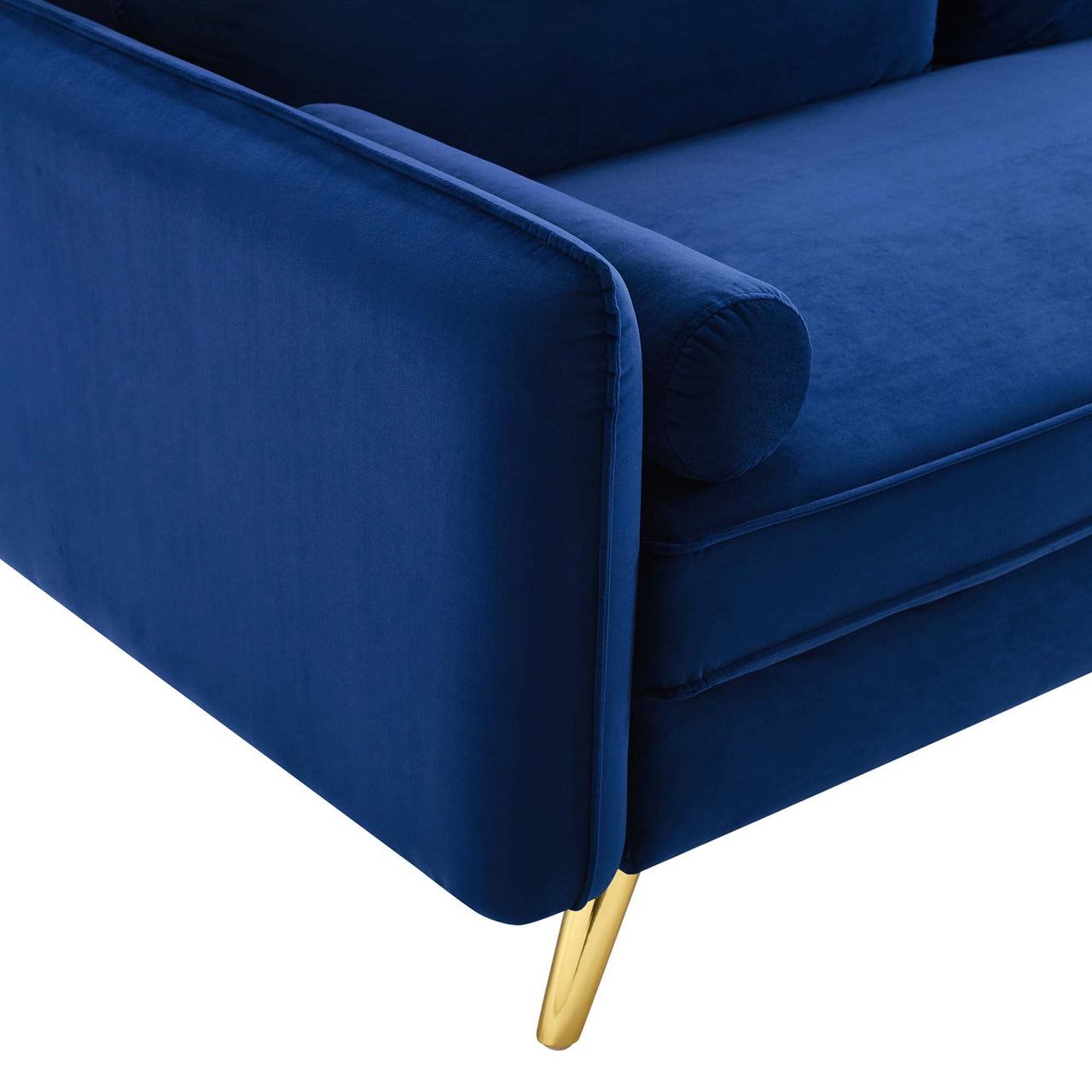 Marindi Plush Velvet Sofa, Navy
