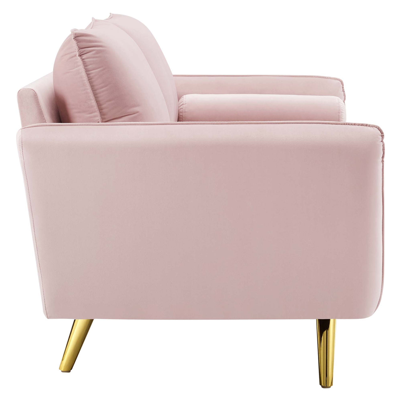 Marindi Plush Velvet Sofa, Pink