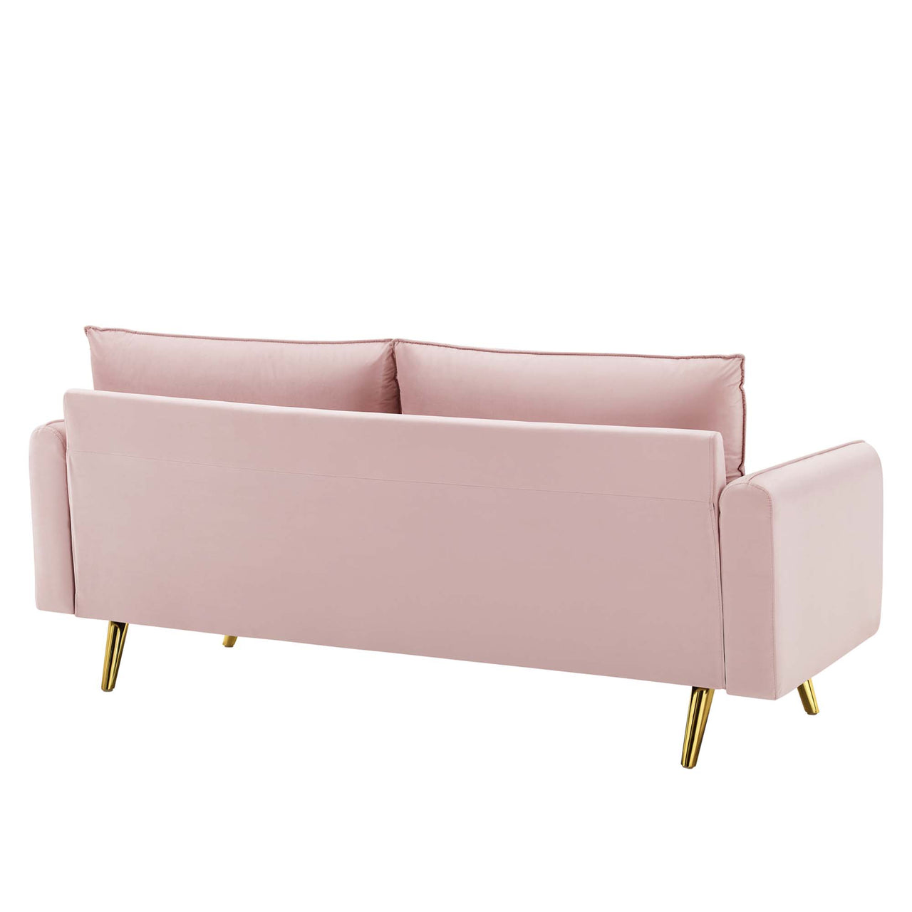 Marindi Plush Velvet Sofa, Pink