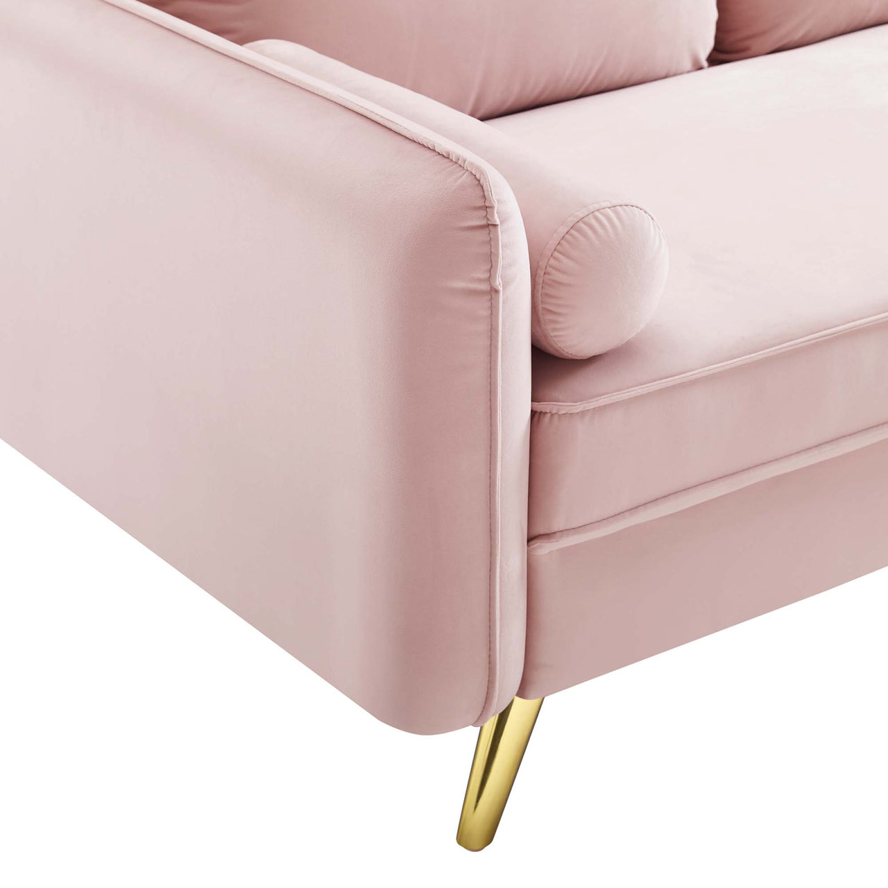 Marindi Plush Velvet Sofa, Pink