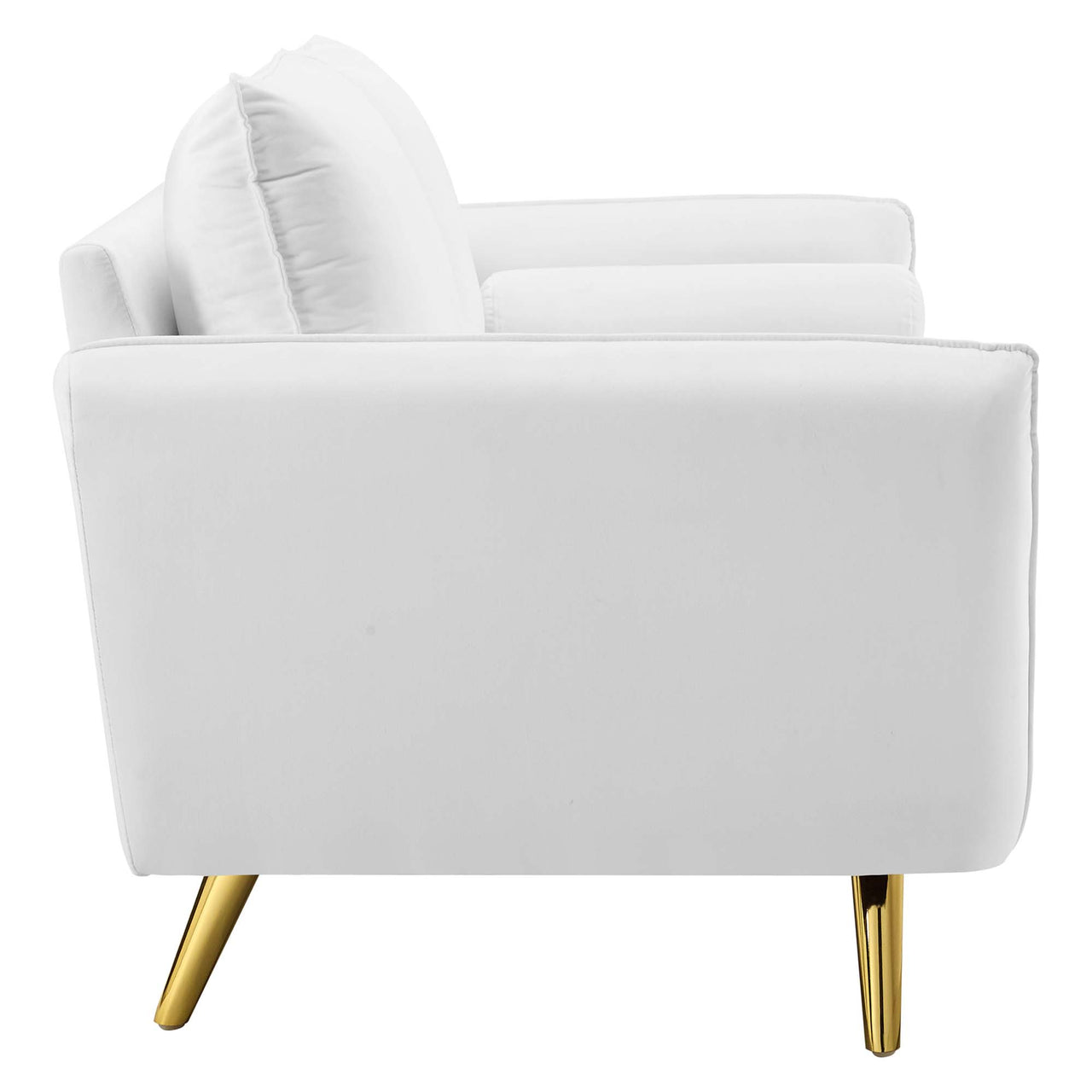 Marindi Plush Velvet Sofa, White