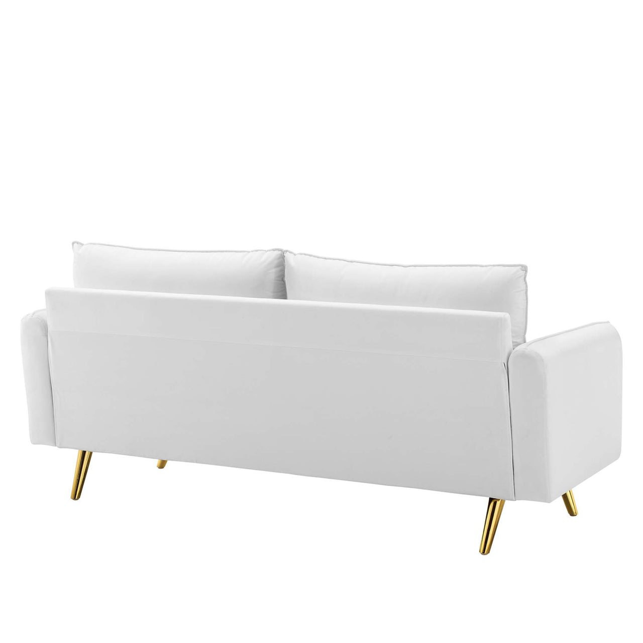 Marindi Plush Velvet Sofa, White