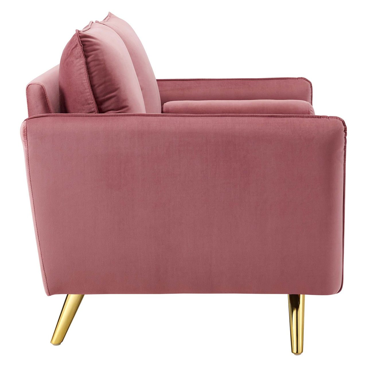Marindi Plush Velvet Loveseat, Dusty Rose