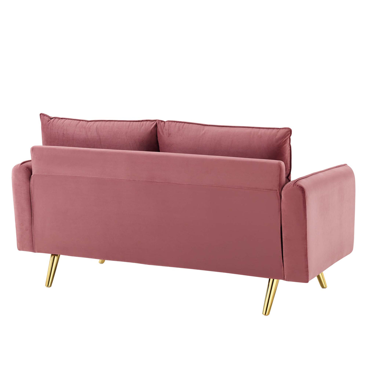 Marindi Plush Velvet Loveseat, Dusty Rose