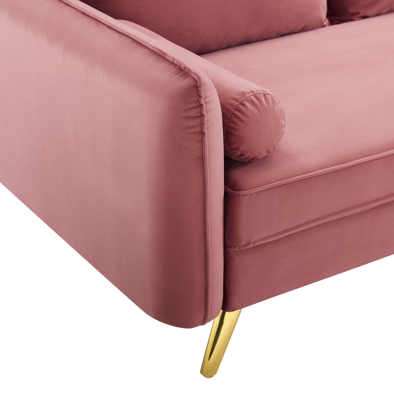 Marindi Plush Velvet Loveseat, Dusty Rose