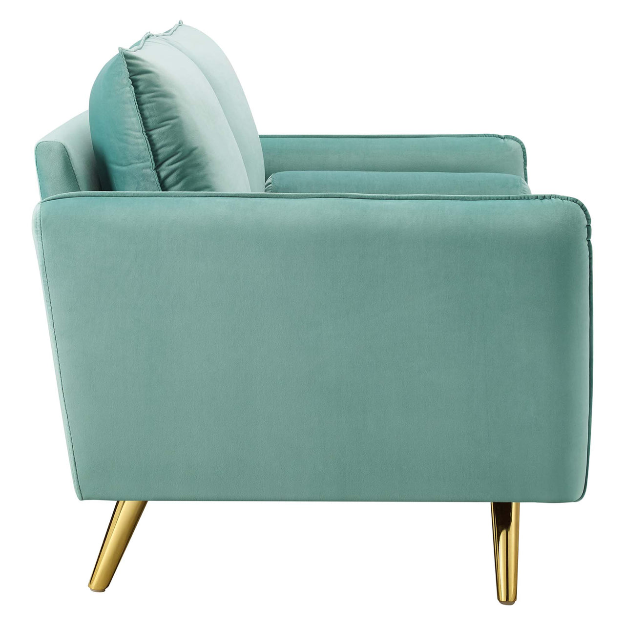 Marindi Plush Velvet Loveseat, Mint