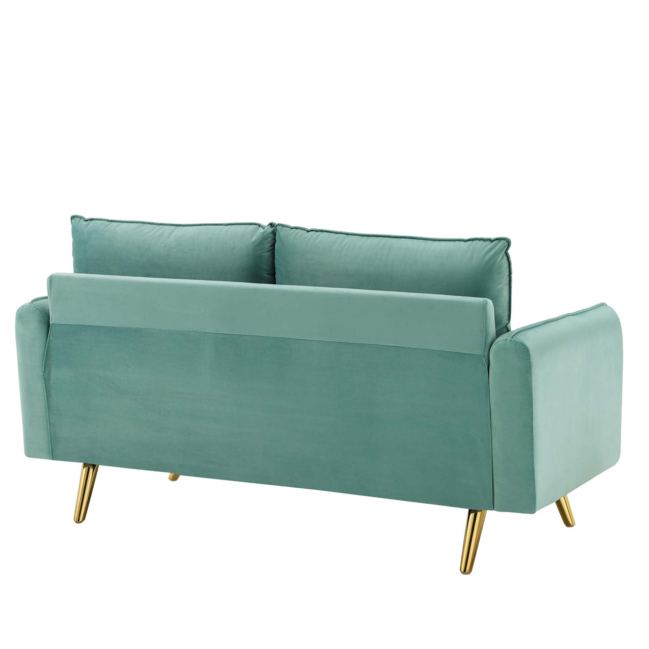 Marindi Plush Velvet Loveseat, Mint