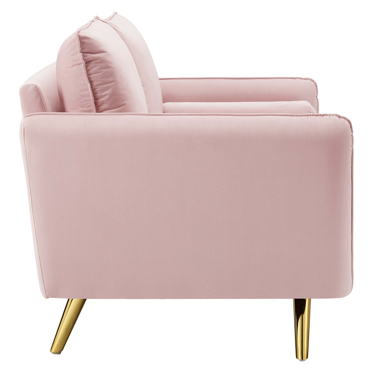 Marindi Plush Velvet Loveseat, Pink