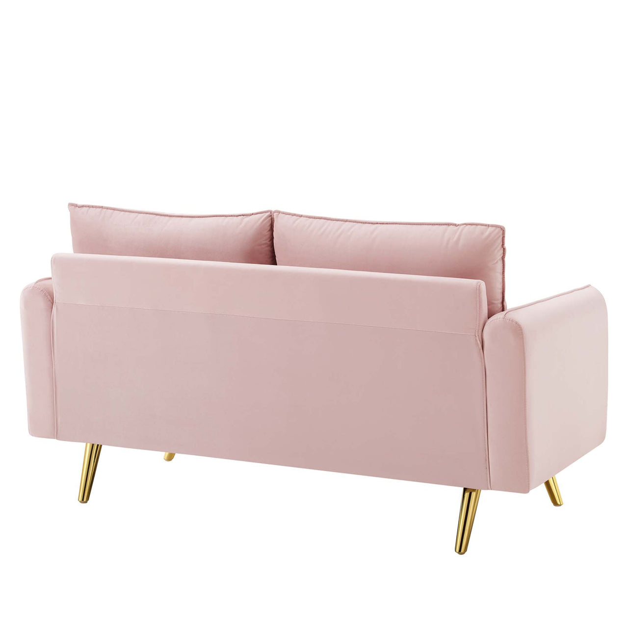 Marindi Plush Velvet Loveseat, Pink