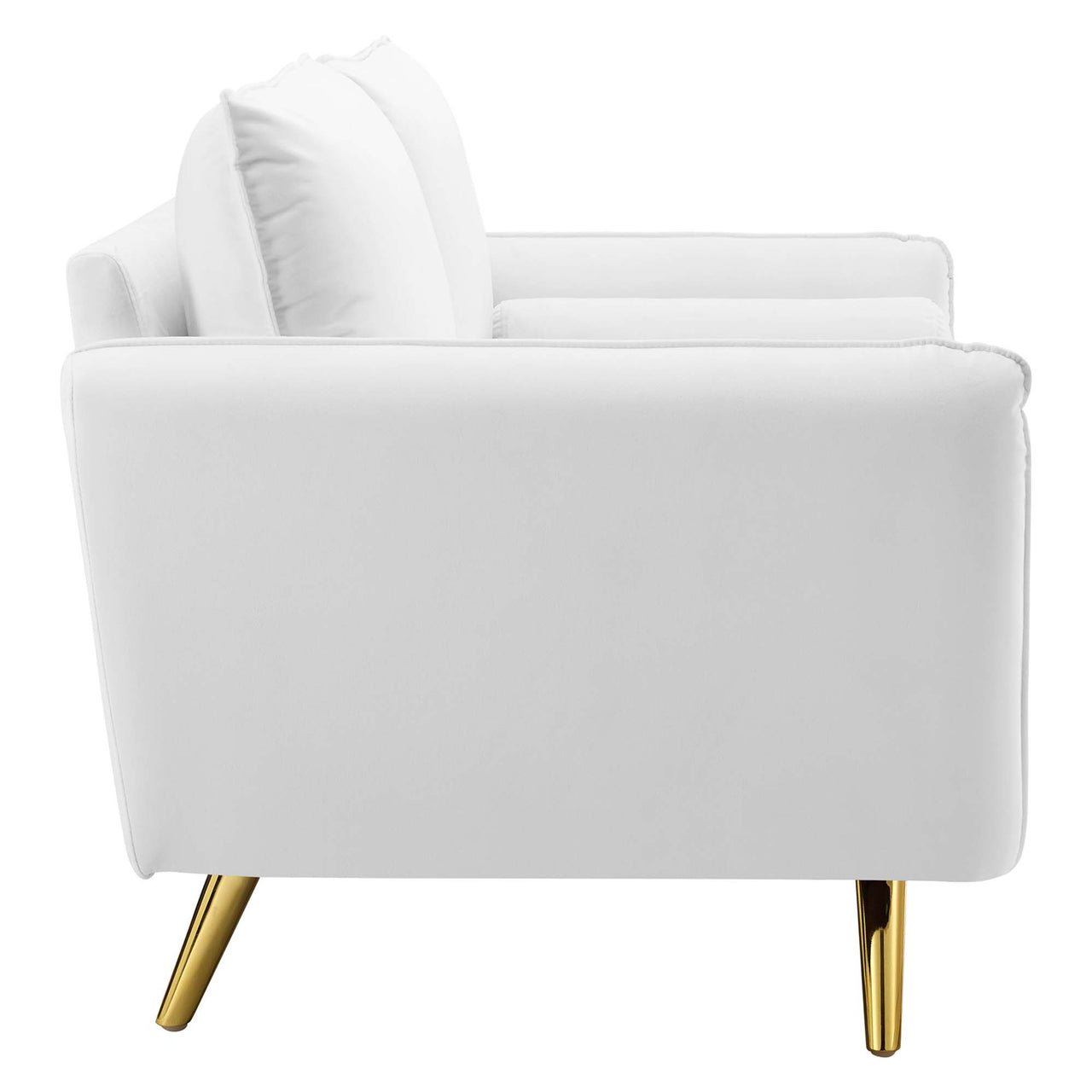 Marindi Plush Velvet Loveseat, White