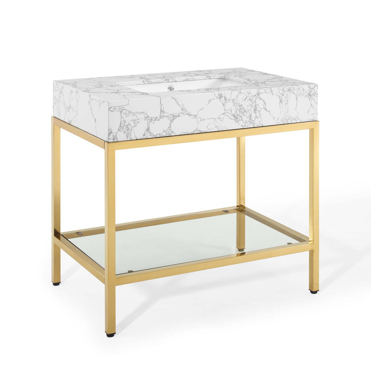 Regalis Vanity Unit, Small, Gold & White