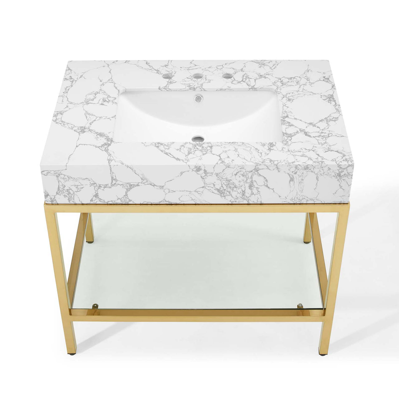 Regalis Vanity Unit, Small, Gold & White
