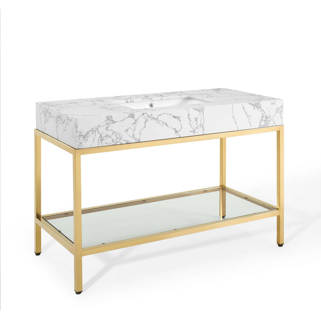Regalis Vanity Unit, Medium, Gold & White