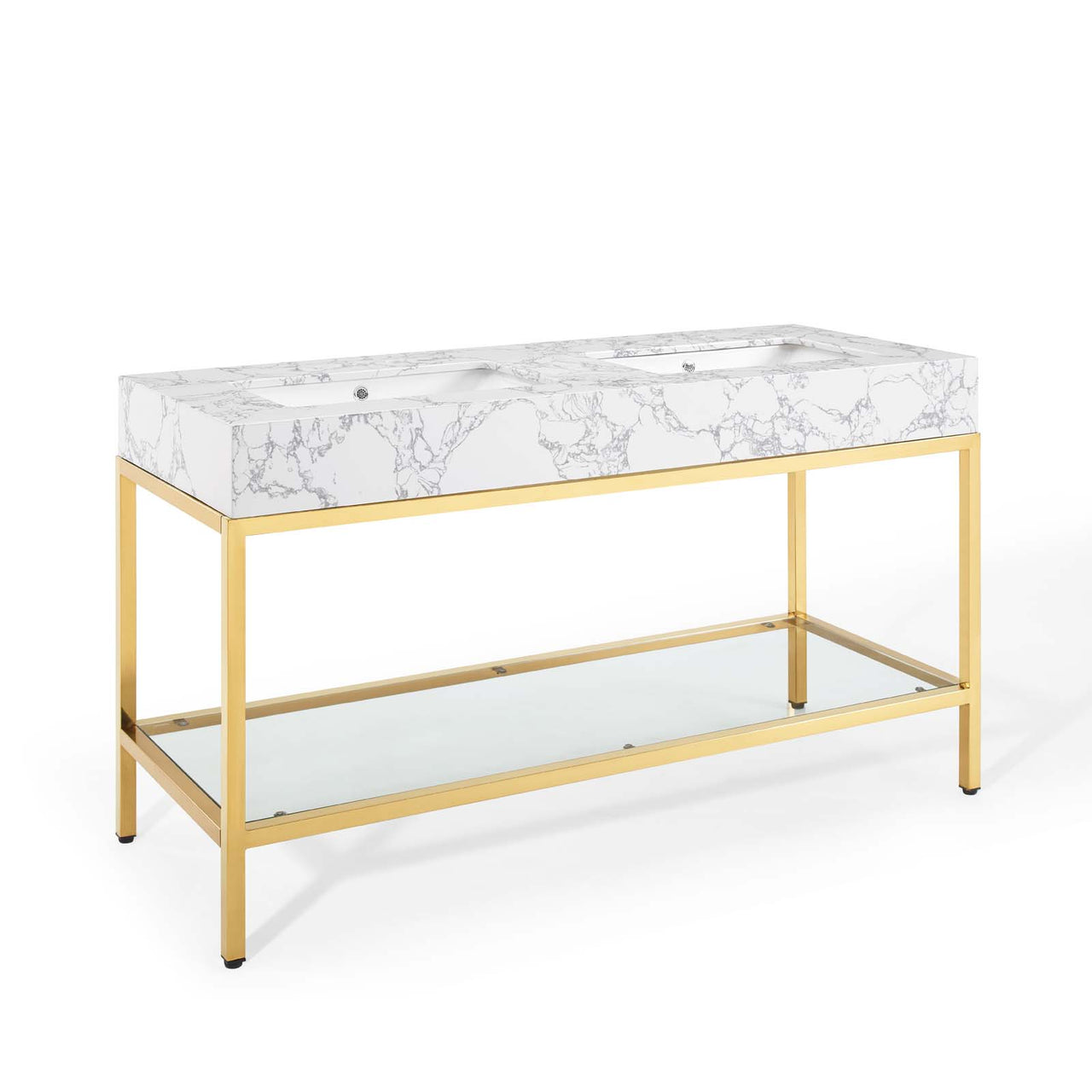 Regalis Vanity Unit, Large, Gold & White