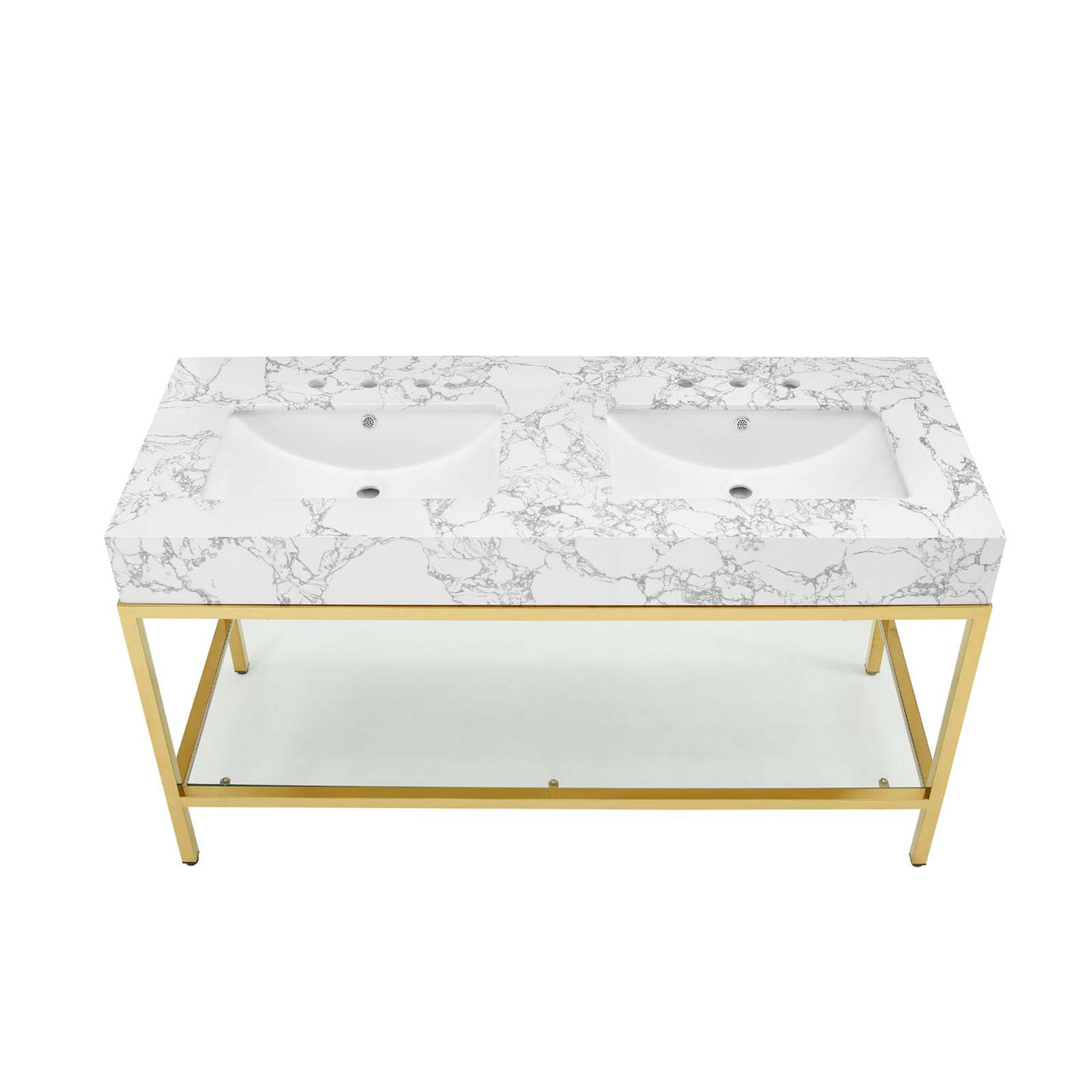 Regalis Vanity Unit, Large, Gold & White