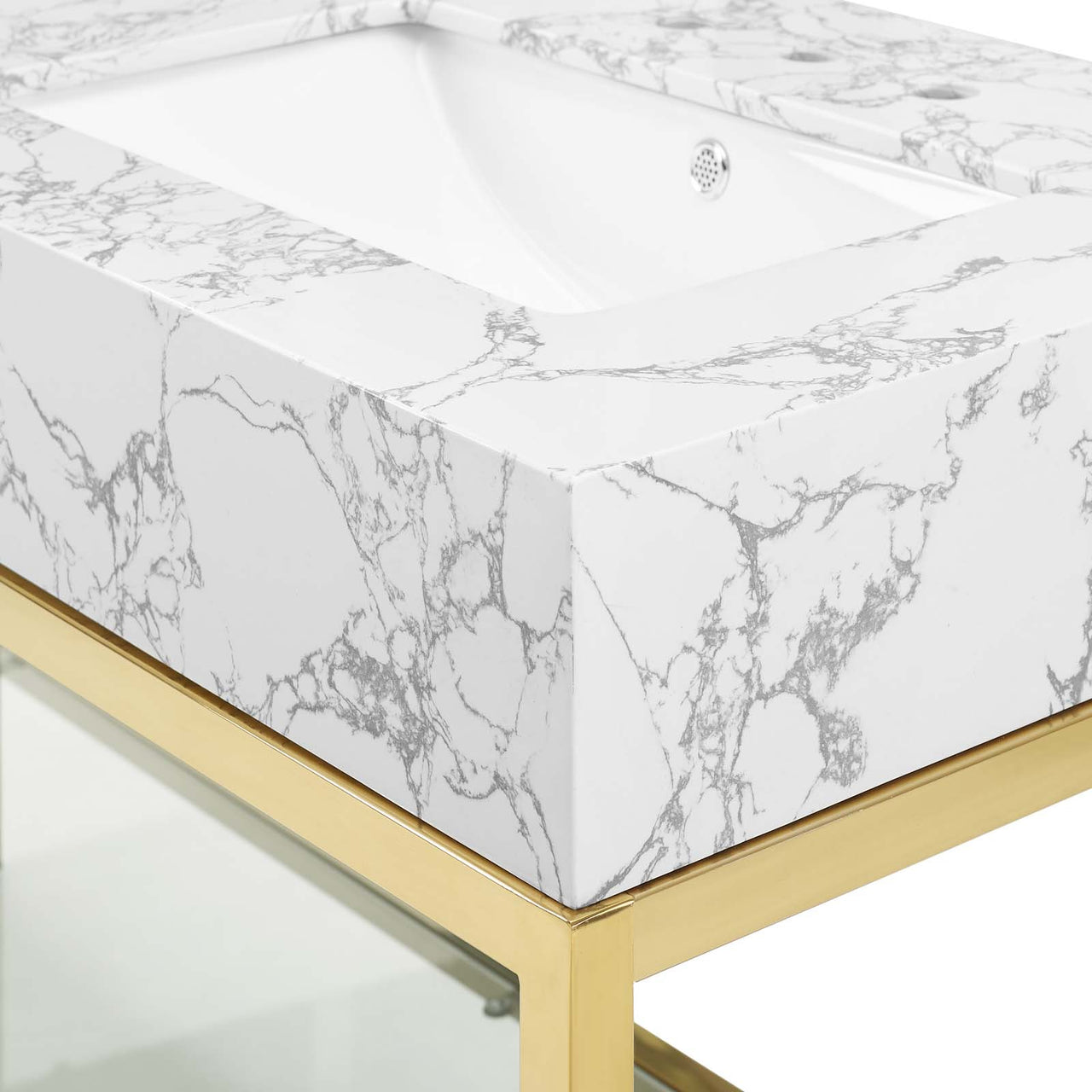 Regalis Vanity Unit, Large, Gold & White