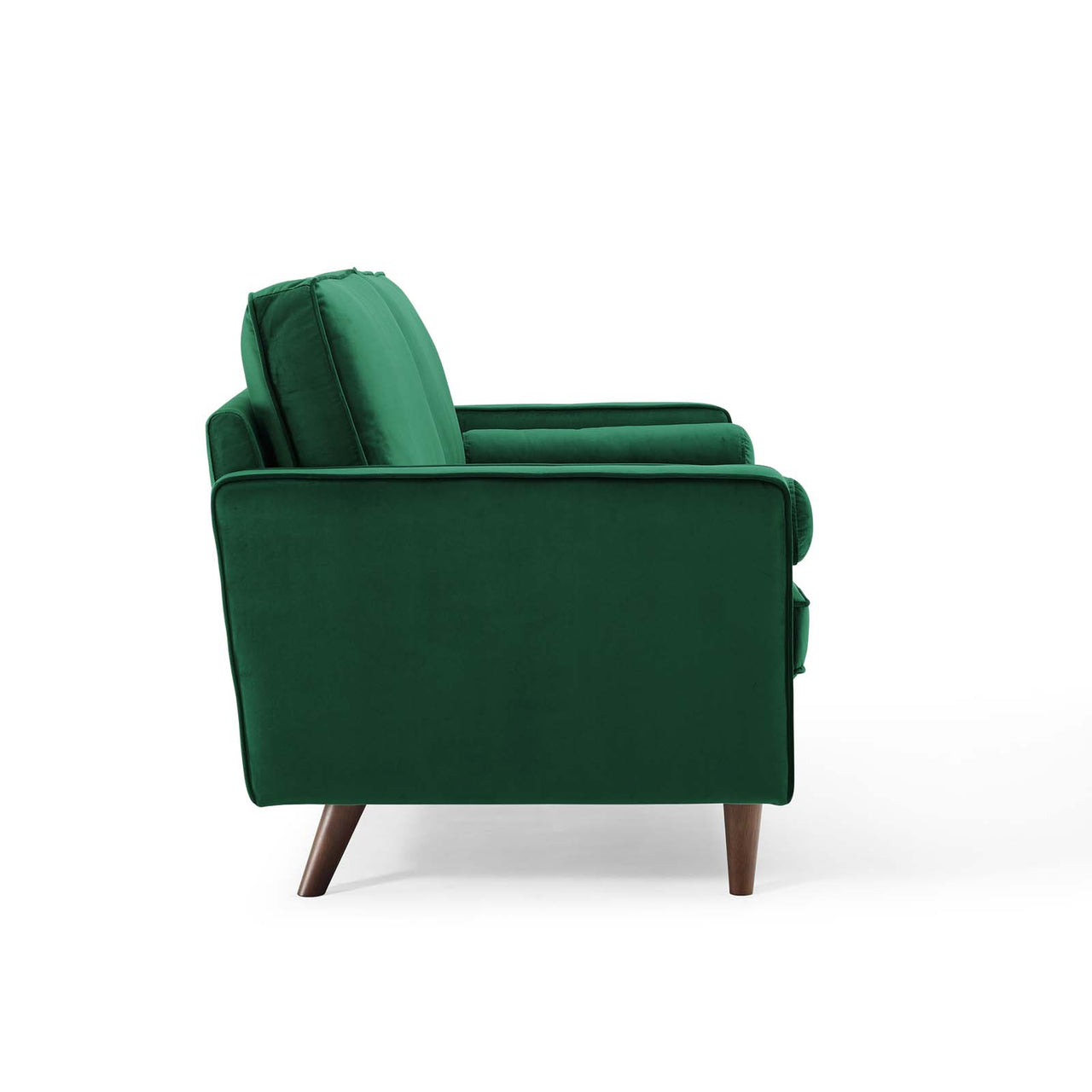 Bravien Upholstered Velvet Loveseat, Green