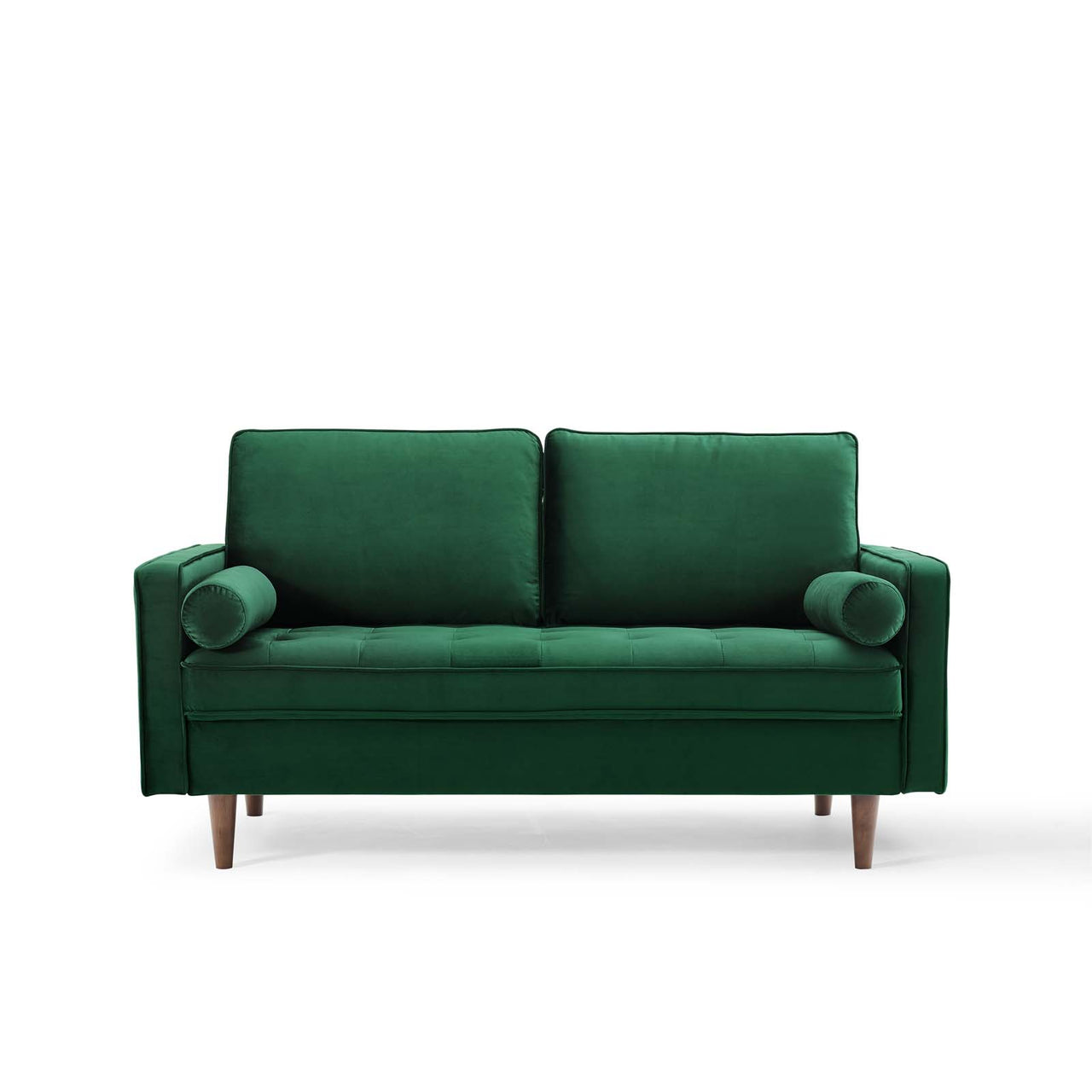 Bravien Upholstered Velvet Loveseat, Green