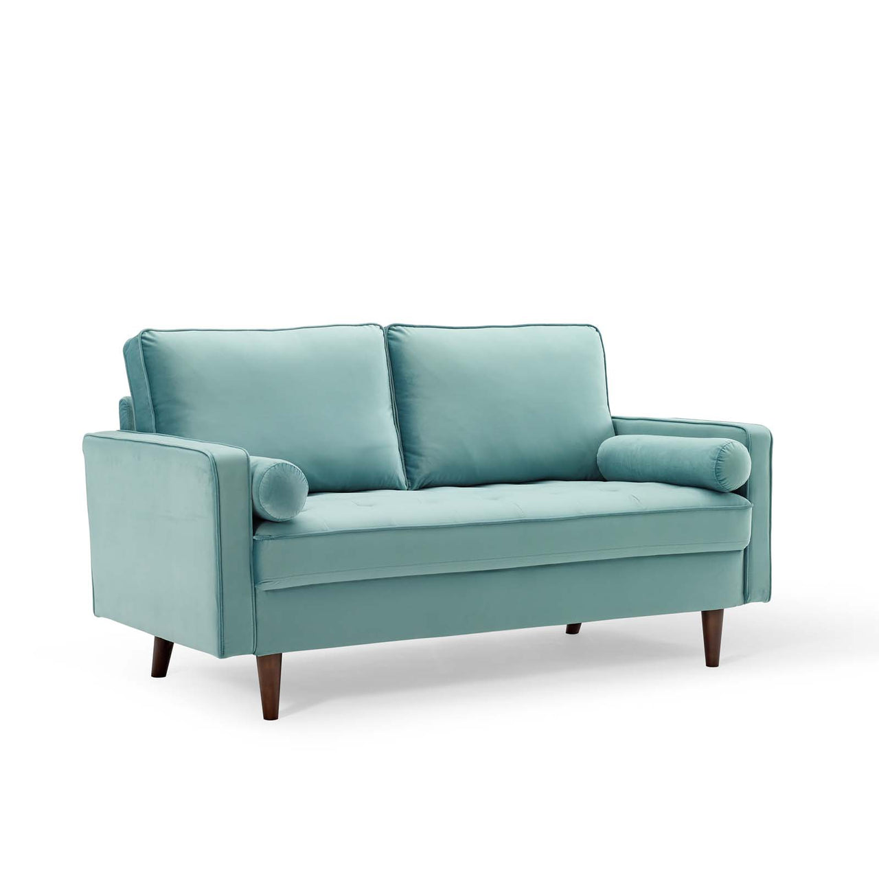 Bravien Upholstered Velvet Loveseat, Mint