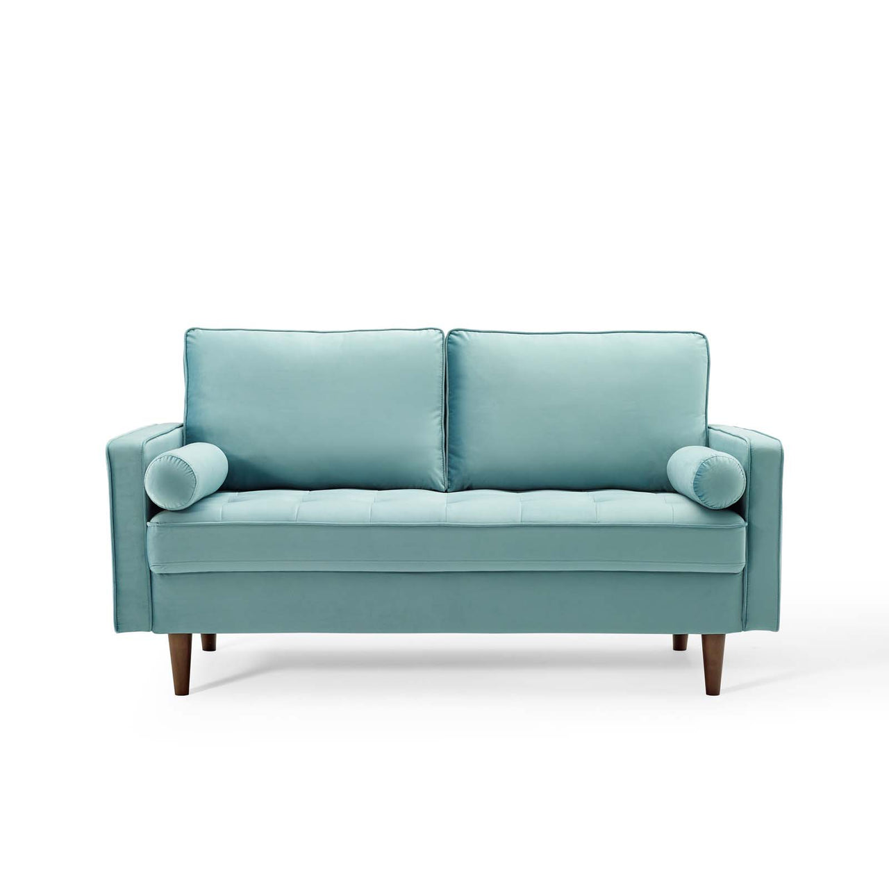 Bravien Upholstered Velvet Loveseat, Mint