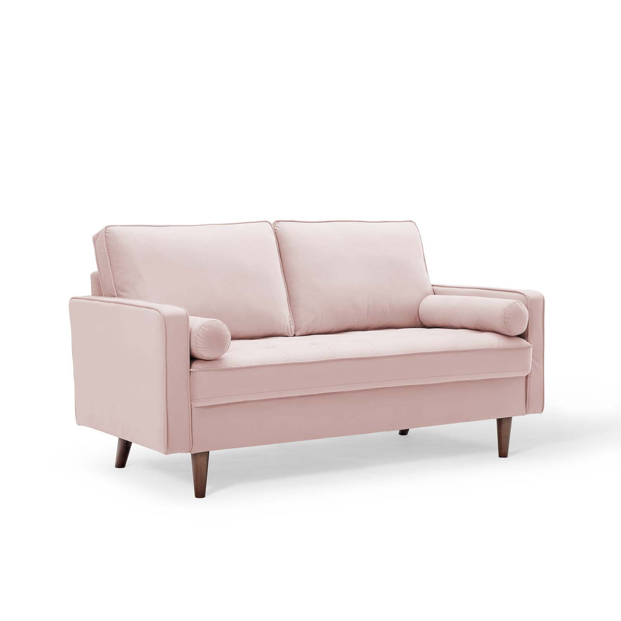 Bravien Upholstered Velvet Loveseat, Pink