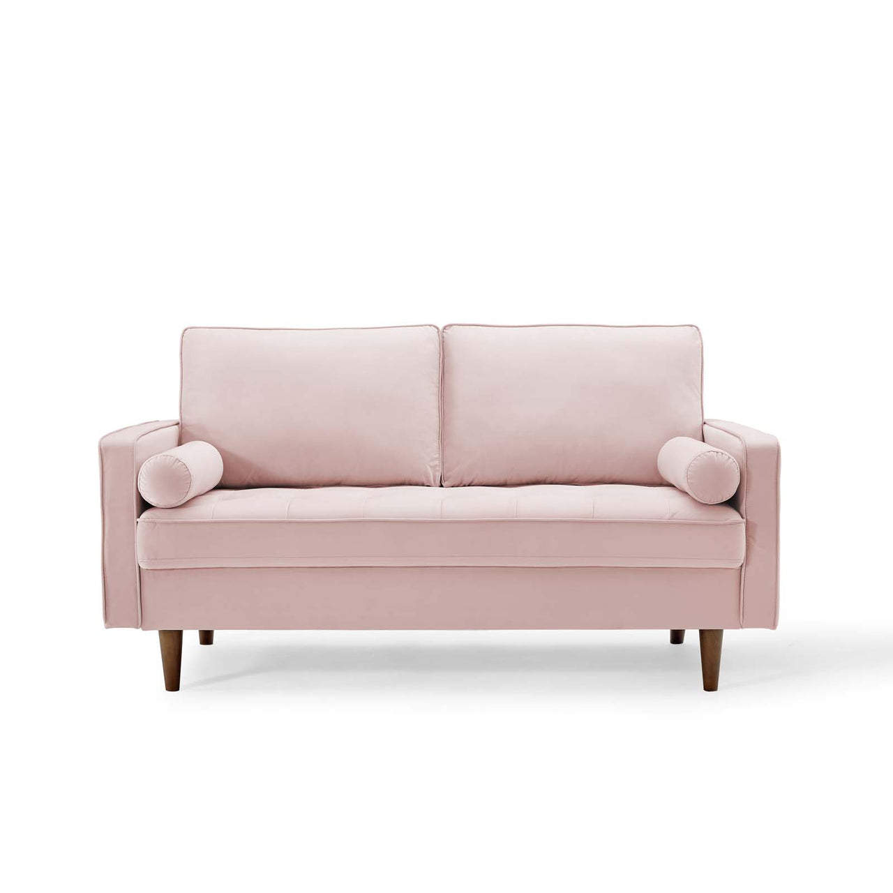 Bravien Upholstered Velvet Loveseat, Pink