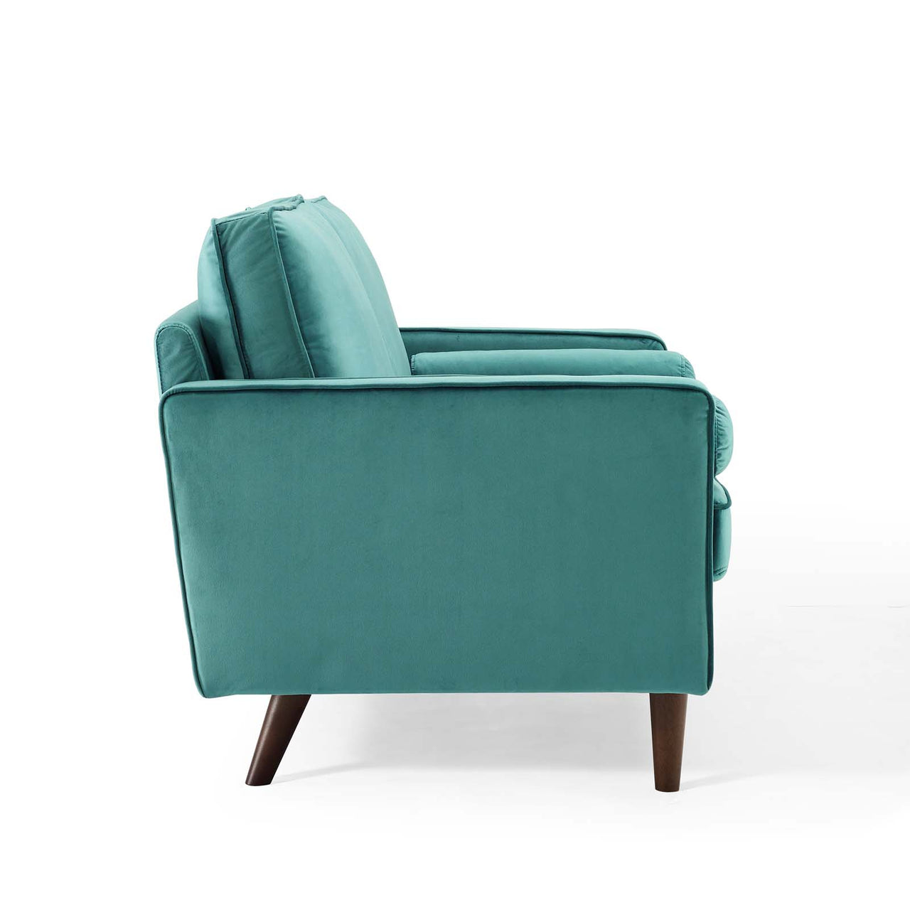 Bravien Upholstered Velvet Loveseat, Teal