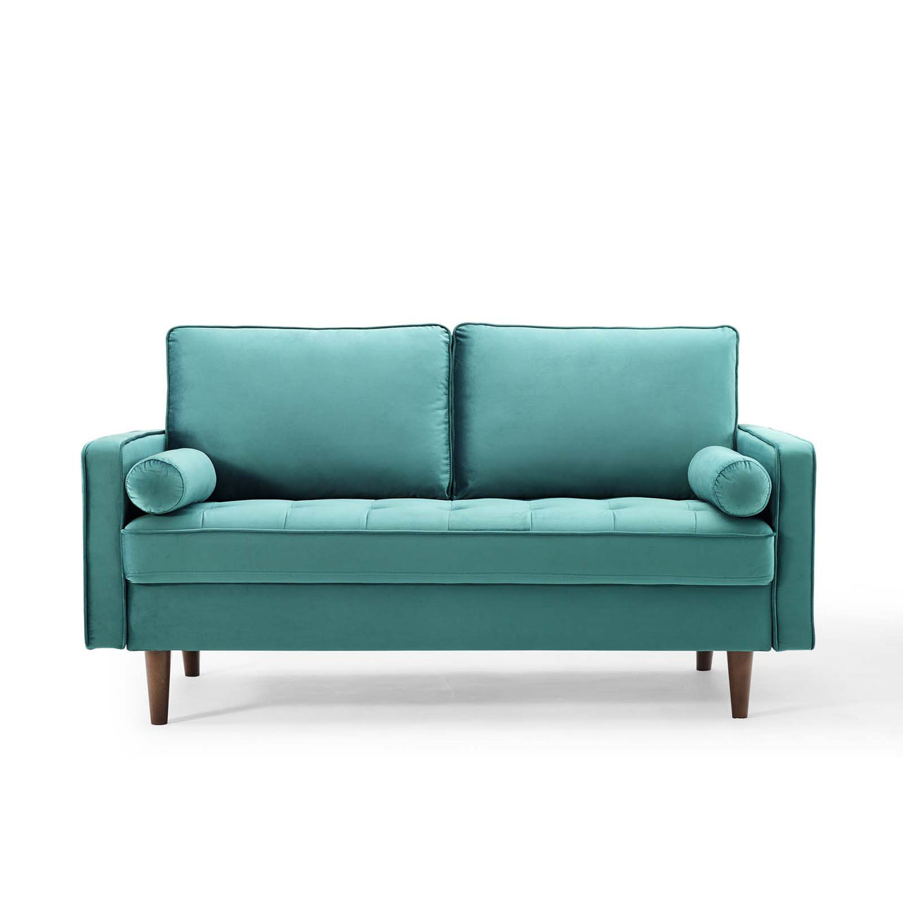 Bravien Upholstered Velvet Loveseat, Teal