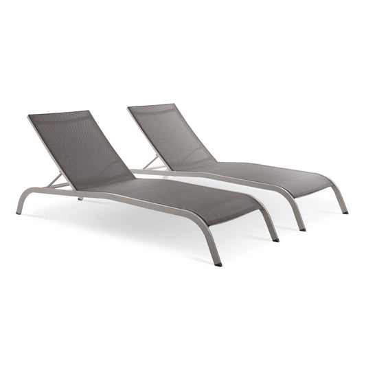 Triton Sunlounger Set of 2, Gray