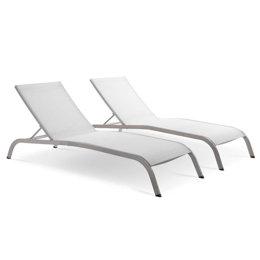 Triton Sunlounger Set of 2, White