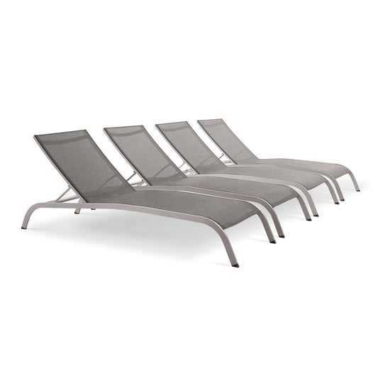 Triton Sunlounger Set of 4, Gray