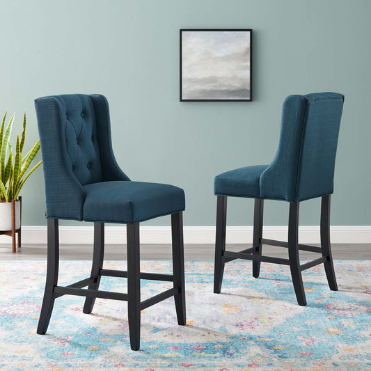 Bellarett Fabric Counter Stool Set of 2, Azure