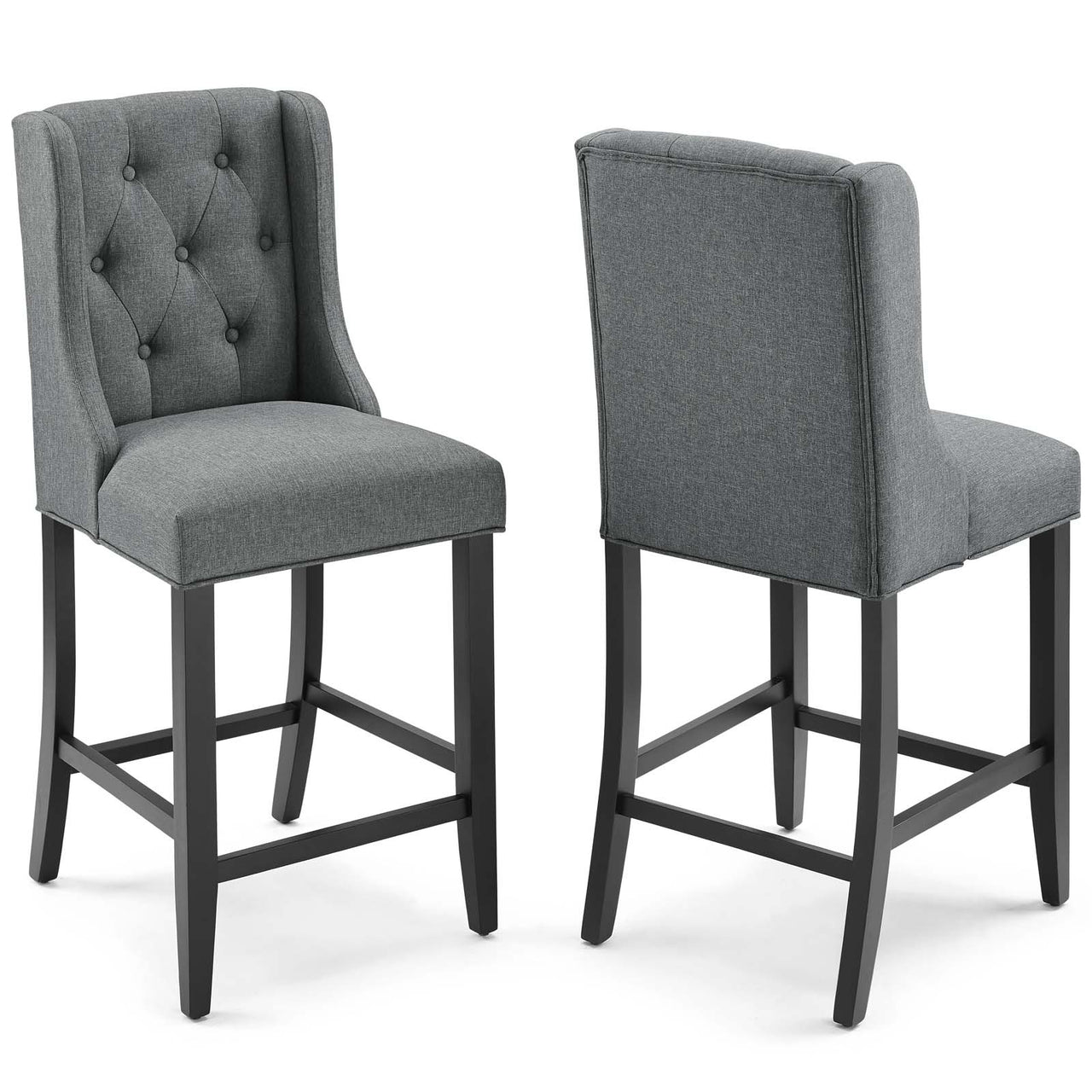 Bellarett Fabric Counter Stool Set of 2, Gray