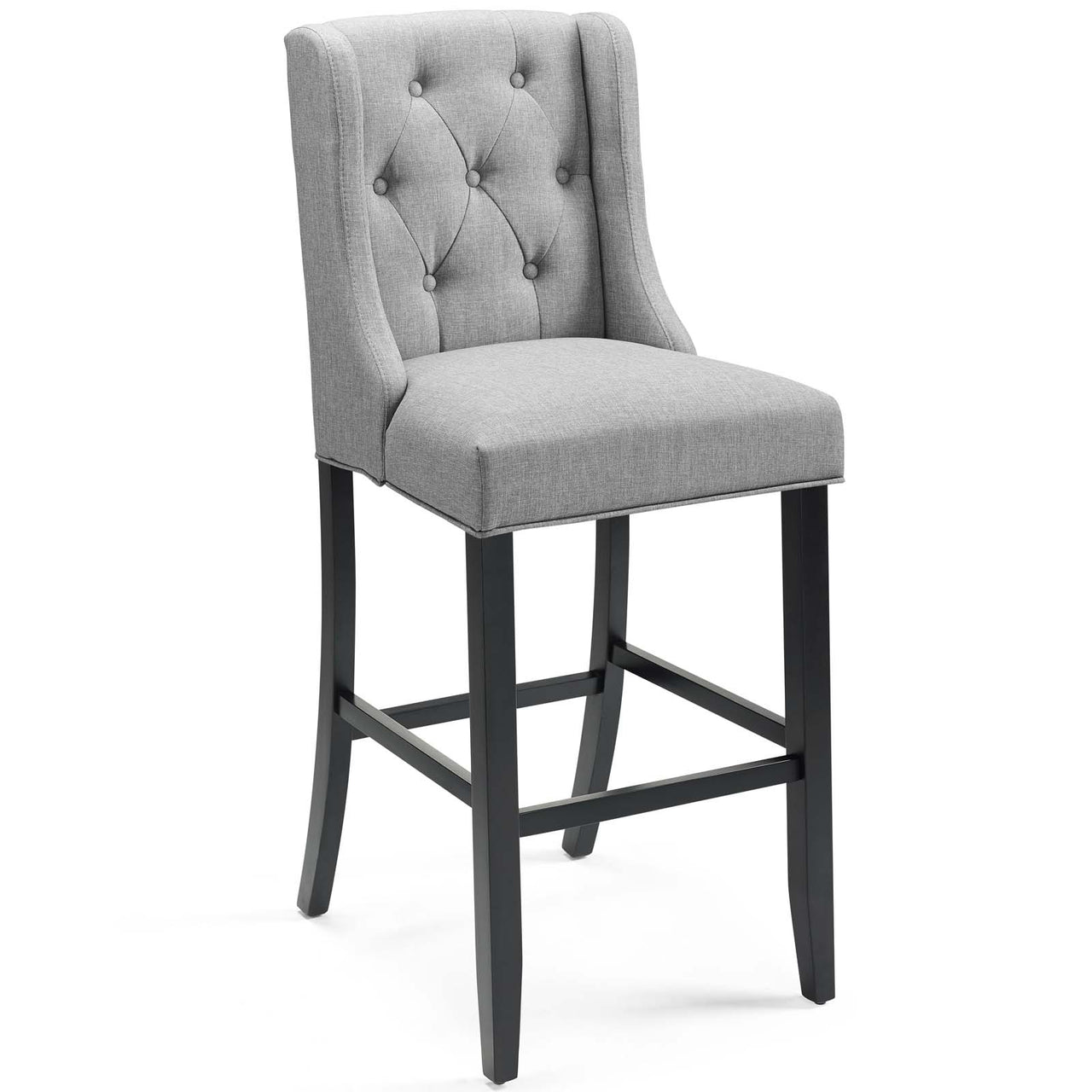 Bellarett Fabric Bar Stool Set of 2, Light Gray