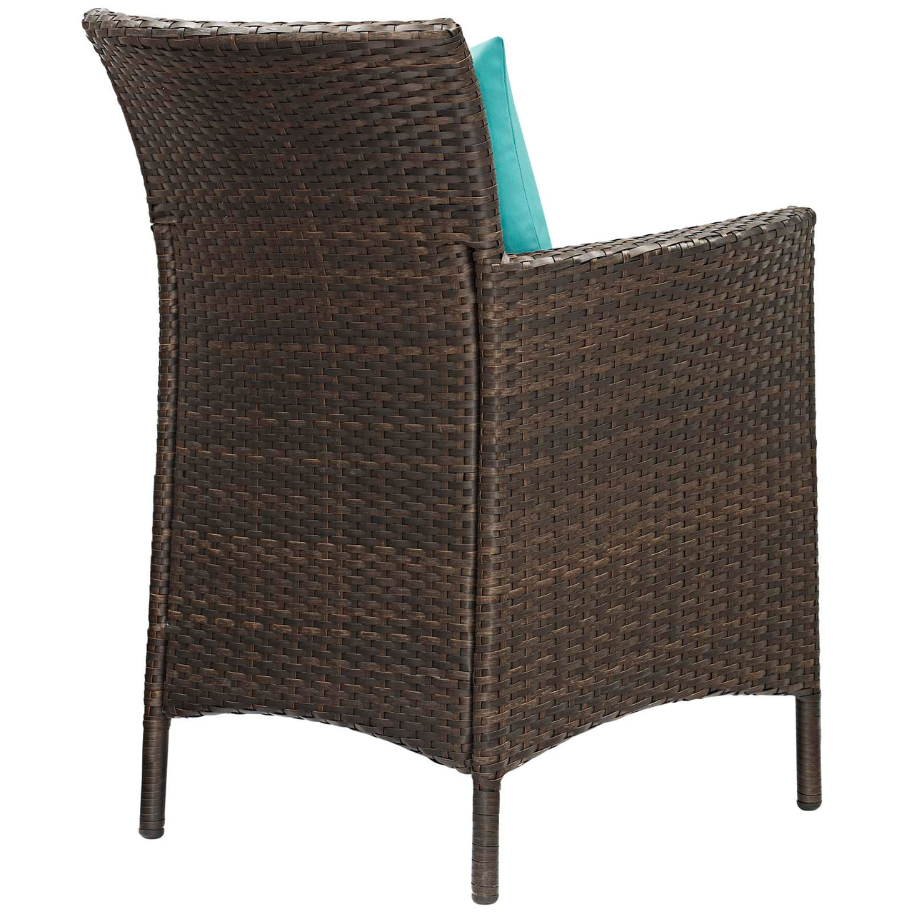 Condura Alfresco Woven Dining Armchair Set of 4, Brown & Turquoise