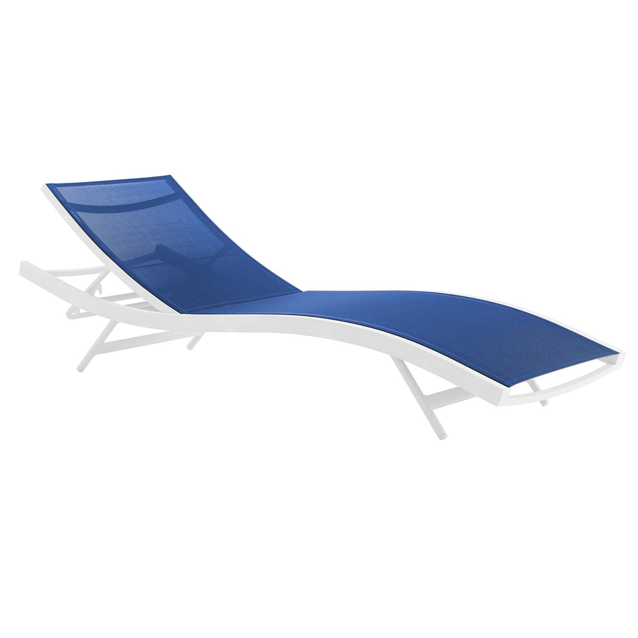 Dive Alfresco Chaise Sunlounger Set of 2, White & Navy
