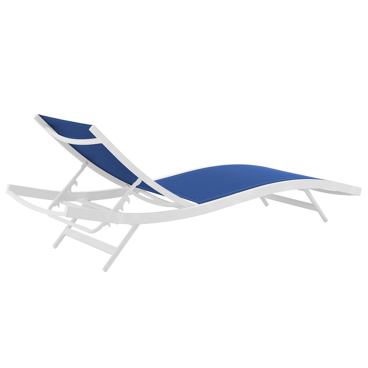 Dive Alfresco Chaise Sunlounger Set of 2, White & Navy
