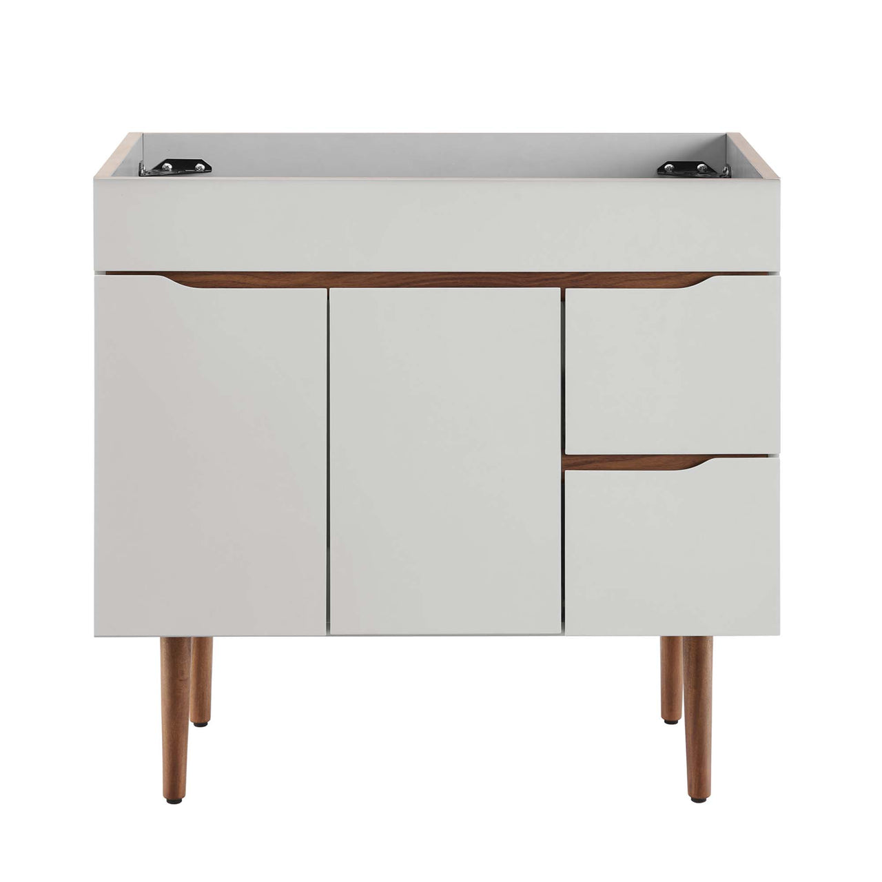 Arwyn Vanity Base with Storage, Large, Gray & Walnut