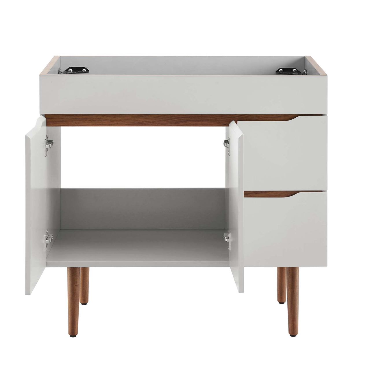 Arwyn Vanity Base with Storage, Large, Gray & Walnut