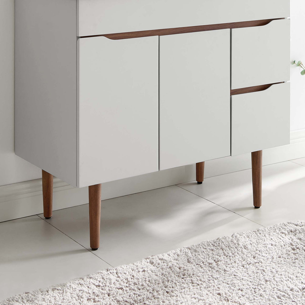 Arwyn Vanity Base with Storage, Large, Gray & Walnut