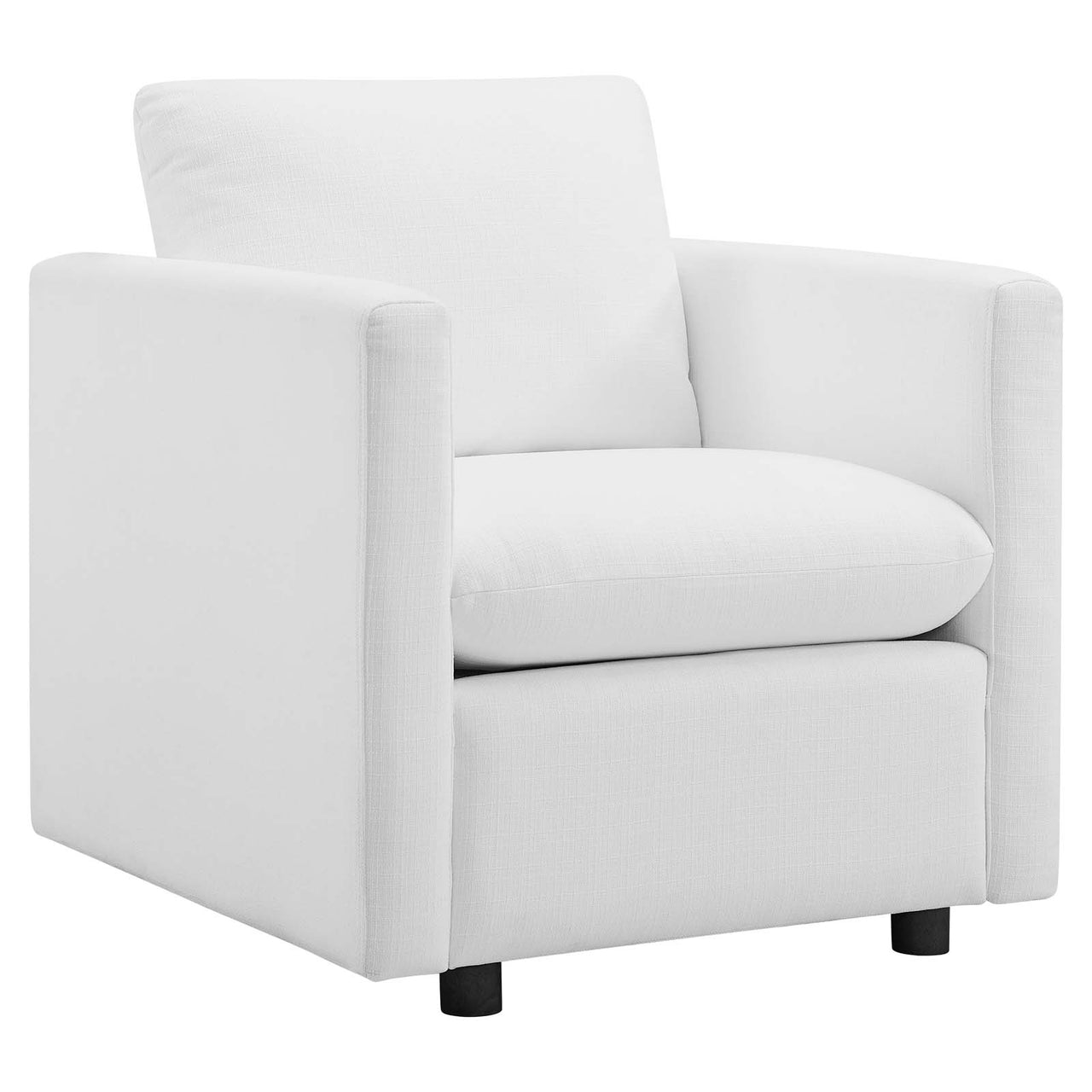 Corra Upholstered Sofa and Accent Chair Set, White