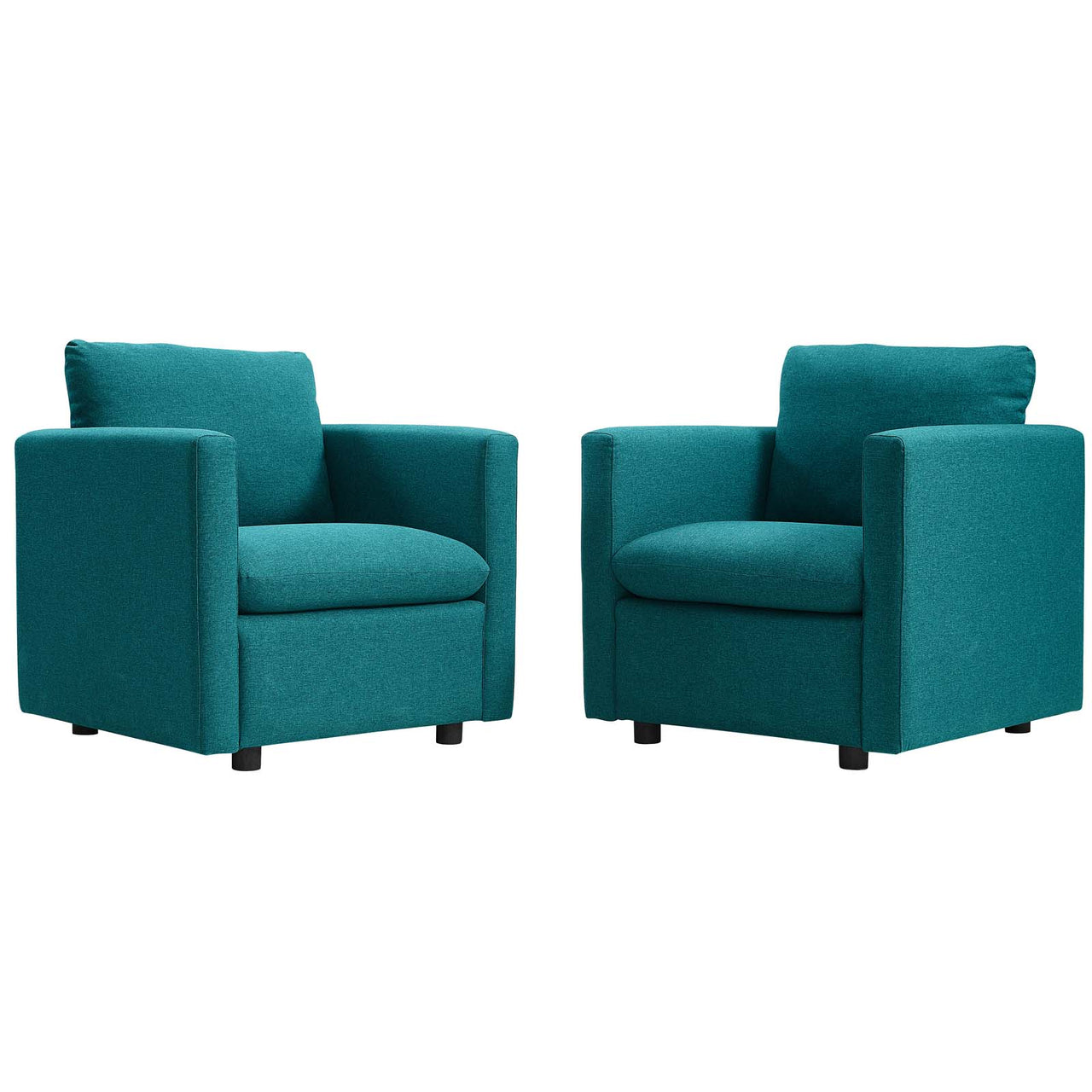 Corra Upholstered Accent Chair Set of 2, Teal