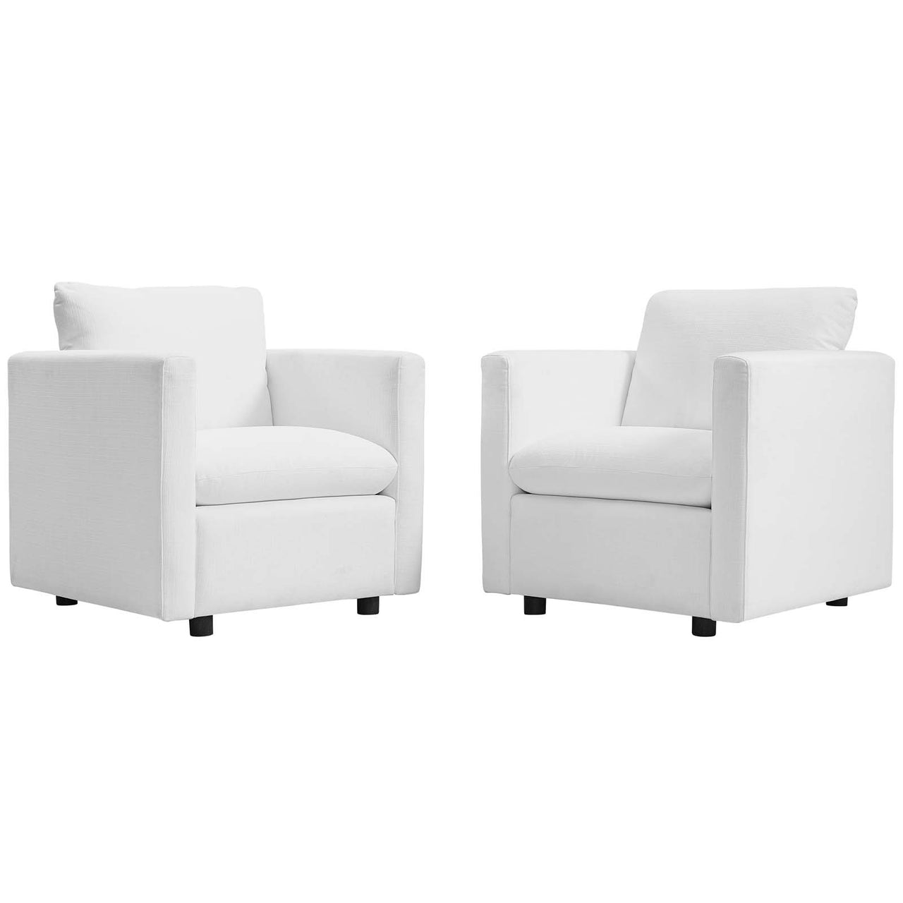 Corra Upholstered Accent Chair Set of 2, White